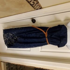 Navy blue strapless dress
